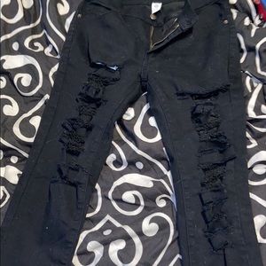 Black ripped jeans